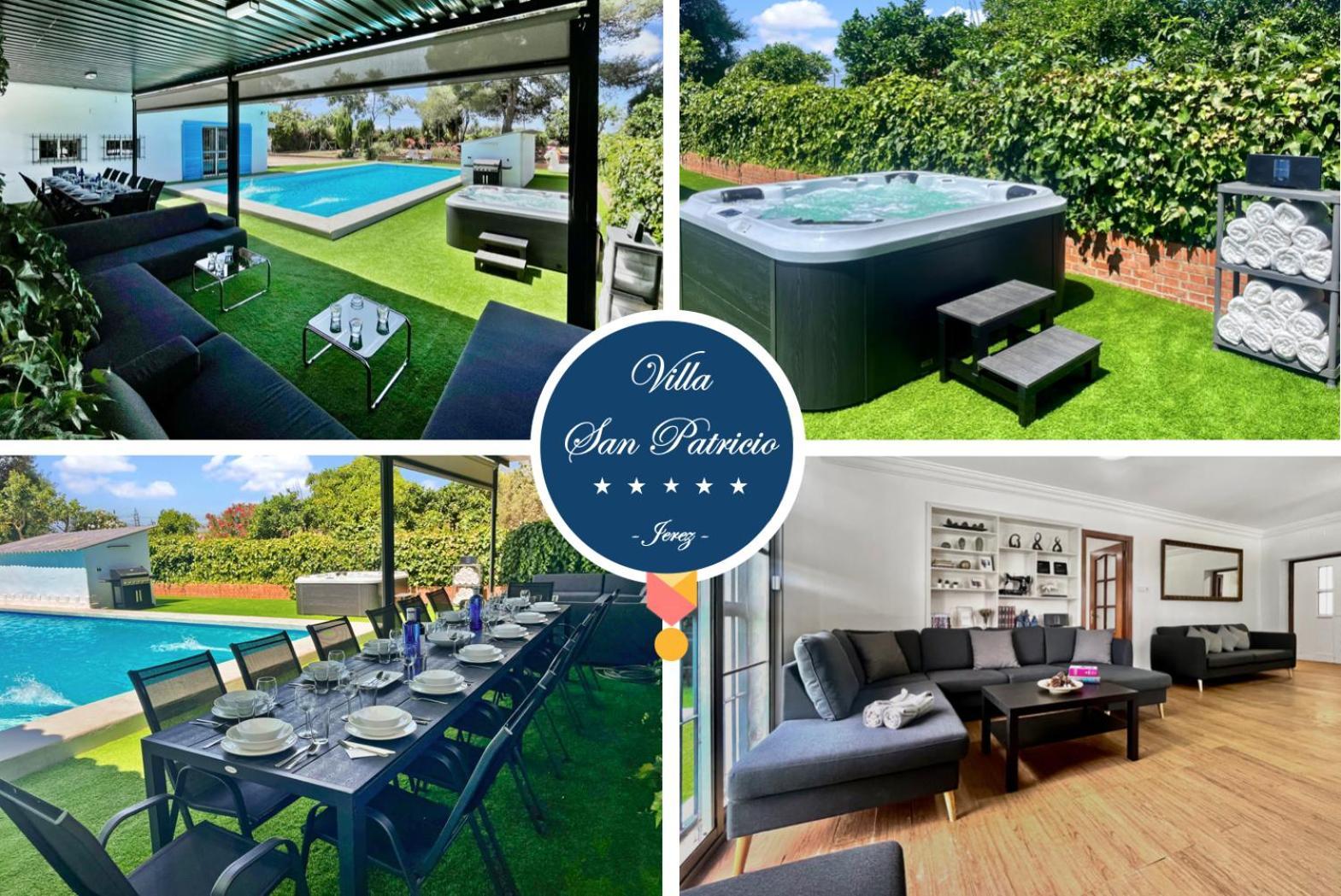 Villa San Patricio I Piscina Privada I Jacuzzi Spa I Bbq I Ps5 I Aire Acon I 3000M2 I 5Min-Centro Jerez de la Frontera Eksteriør bilde